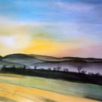 Pastellmalerei: »Landschaft in der Toskana«, Juni 2013 | © mh